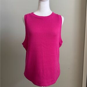 American Eagle Outfitters Fuchsia Pink Ribbed Tank Top